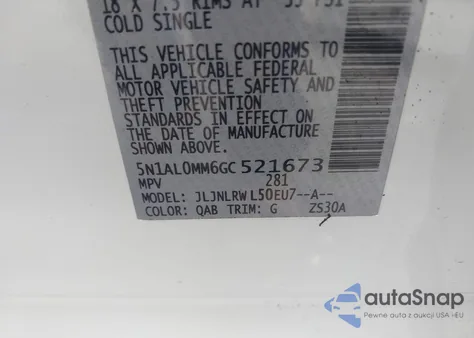 2016 Infiniti Qx60 из США, поврежденный, VIN 5N1AL0MM6GC521673